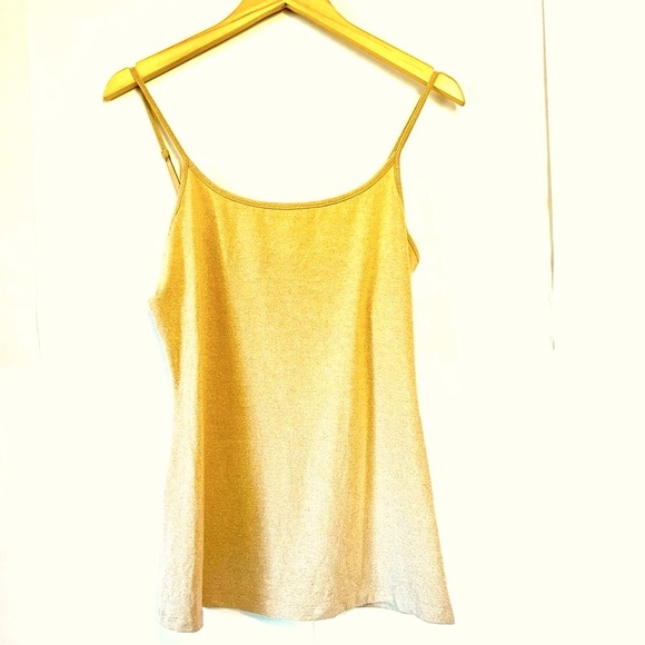 Express Tops - EXPRESS Women’s Spaghetti Strap Tank in Glitter Goldtone